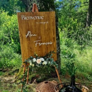 Panneau d'accueil en Bois