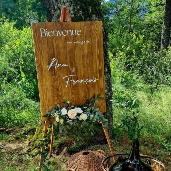 Panneau d'accueil en Bois