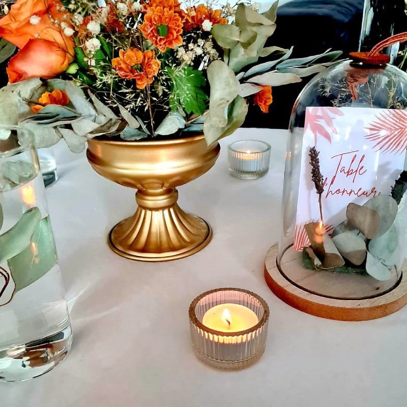 Vase coupelle dorée