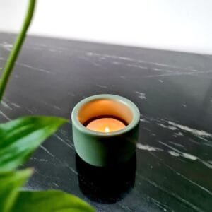 Porte-bougie vert d'eau