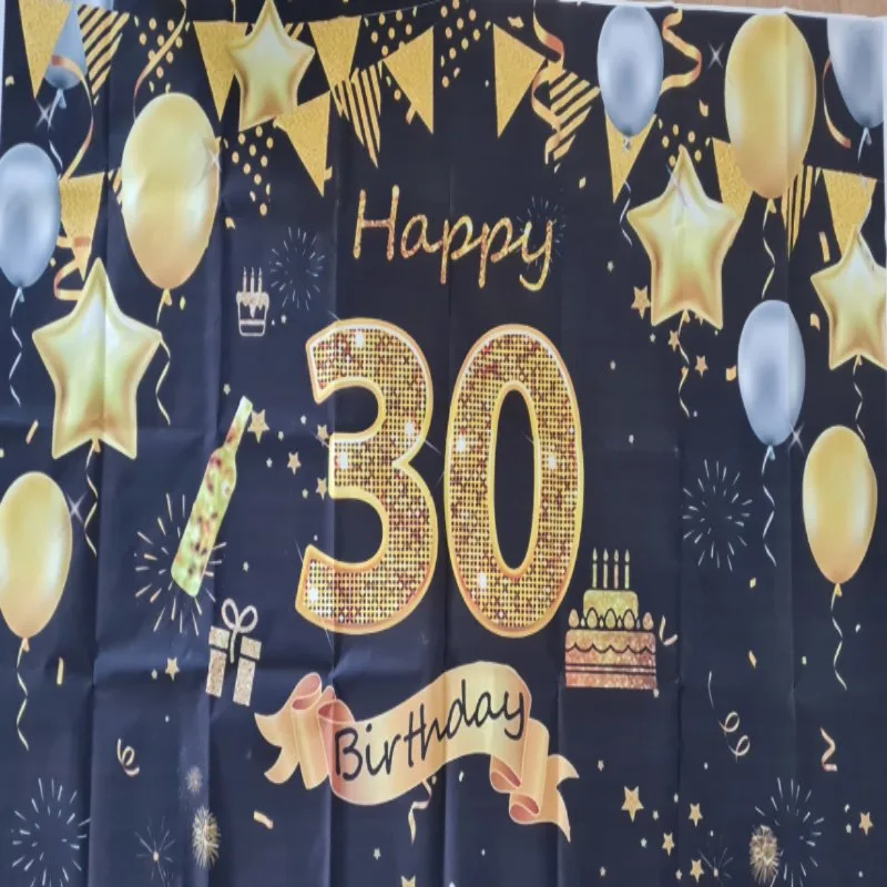 Toile de fond 30ans noir/or